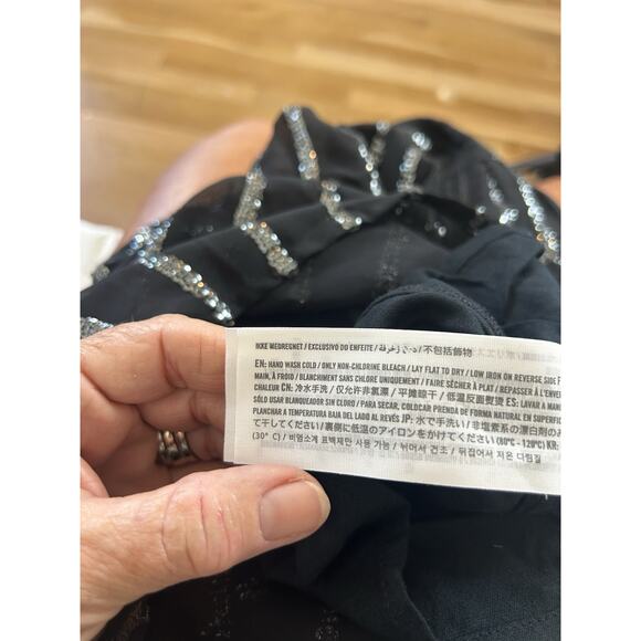 Castle Core Fairy Goth Bell Sl Abercrombie &‎ Finch Black & sequin romper Sz 00 - Picture 10 of 10